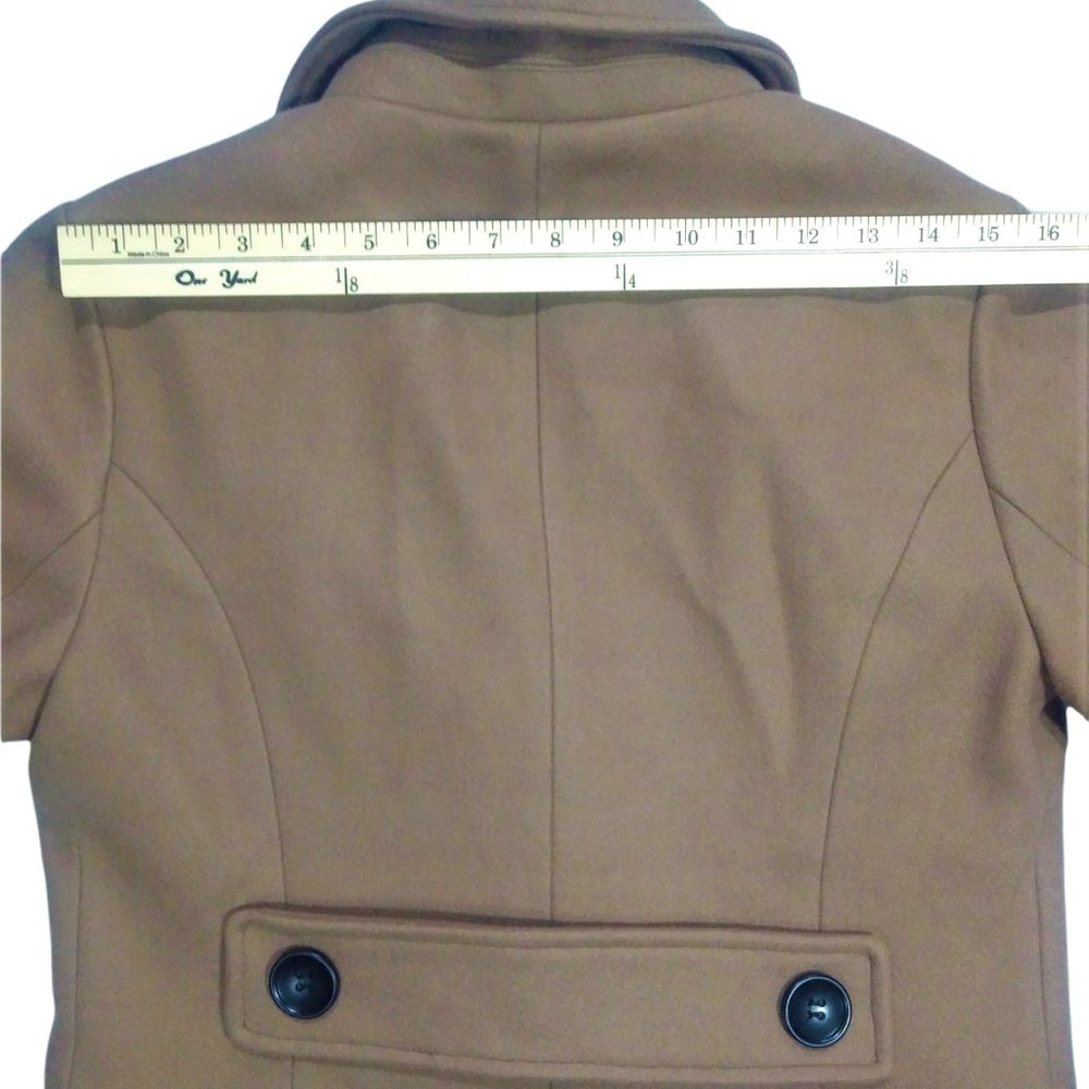 Chouyatou Women Elegant Notched Collar Double Breasted Wool Blend Over Coat (S) - Picture 11 of 11